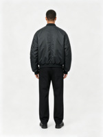 Blouson aviateur décontracté léger pour homme, veste d'hiver avec fermeture éclair et logo avant disponible