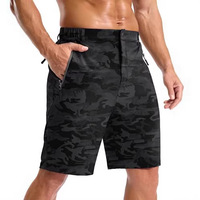 Shorts de randonnée et de golf pour homme en polyester tricoté, légers, à séchage rapide, décontractés, avec cordon de serrage et trois poches zippées