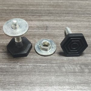 Pieds réglables hexagonaux en plastique M10 avec vis et écrous pour pieds de table et de chaise - Product Image 1