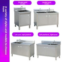 Multifunktionale Küchenspüle aus 304 Edelstahl mit integriertem Gemüsebecken und Melamin-Küchenschranktür