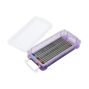 High Quality <b>Custom</b> Clear PP Plastic <b>Pencil</b> Case Big Capacity Storage Stationery for Stationery Items - Product Image 2