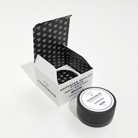 Emballage personnalisé en matériaux recyclés écologiques, boîte en carton noir mat avec gaufrage à chaud or et vernis UV