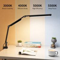 Lampe de bureau LED avec CRI 95, gradation tactile/à distance, 4 couleurs, design métallique anti-éblouissement, alimentation CA pour chambre, bureau, salle d'étude