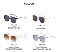 Lunettes de soleil KAJILA, style punk, design personnalisé, logo sur mesure, monture ronde en métal, double barre, protection UV400, pour hommes