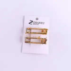 Pinzas para el pelo broches para el cabello broches brillantes de resina al por mayor Oem/Odm strass Bobby Pins marrón