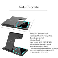 Vente flash - Nouveau chargeur sans fil pliable 3 en 1 avec lumières LED, chargeur portable à charge rapide pour téléphone portable