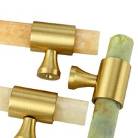 Poignées de placard en jade naturel, poignées longues en laiton pour tiroirs, boutons de meuble pour armoires, poignées de meubles de cuisine, pour vin, chaussures, téléviseurs