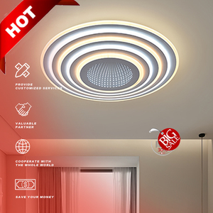 Gran oferta, lámpara de techo LED moderna para sala de estar, luces inteligentes redondas montadas al ras de alta calidad con cubierta acrílica de Control remoto - Product Image 2