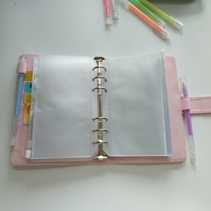 Carpeta de cuero A6 con diseño personalizado, carpeta de anillas de Color Pastel, para trabajo familiar, cuaderno, económico, A5, gran oferta - Product Image 5