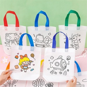 Bolsas de Regalo para Colorear con Marcadores, Bolsas de Regalo para Fiestas Infantiles, Bolsa de Almacenamiento de Juguetes, Bolsas de Compras de Tela Ecológica No Tejida - Product Image 3