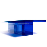 Acryl Klein Blue Konferenz tisch Modern Designer 6-Sitzer Rechteckige Esstische