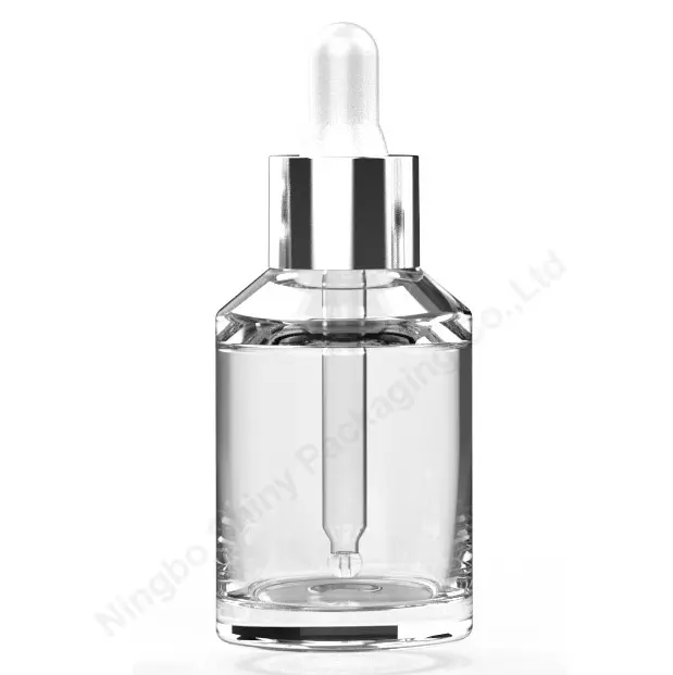 Luxus-Glas mit runder Form 45ml Tropf flasche 20/410 Schwere Flasche Schweres Glas für Hautpflege produkte