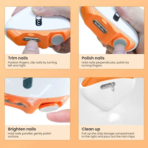 Coupe-ongles électrique automatique Jumon Nail Care Curtains avec lumière, ciseaux à ongles et polisseuse pour adultes et bébés - Product Image 5