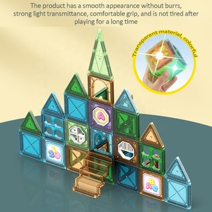 Mới Nhất Nam Châm Theo Dõi Xe Đồ Chơi <span class=keywords><strong>59Pcs</strong></span> Theo Dõi Đua Xe Xây Dựng Khối Gốc Đồ Chơi Từ Gạch Tự Làm Xây Dựng Thiết Lập Với 2 Xe Điện - Product Image 3