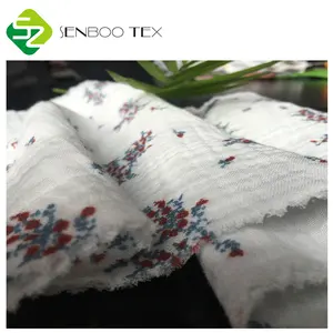 Wholesale GOTS certified digital print 100% organic cotton woven fabric for ladies dress