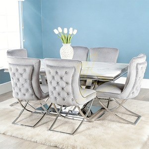<span class=keywords><strong>Tavolo</strong></span> da Pranzo Elegante Kenedy in Acciaio Inox 201, Design Nordico Moderno, Rettangolare <span class=keywords><strong>200x100</strong></span> - Product Image 1