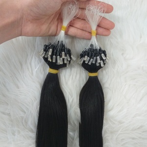 Micro Loop phần mở rộng tóc với hạt Trinh Nguyên Remy Việt Nam lớp biểu bì tóc phù hợp đôi rút ra tự nhiên màu đen - Product Image 1