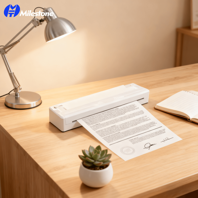 MHT-M8 Portable Thermal Document Printer 203DPI Wireless  Wireless Small Printers for Travel Office A4 Size