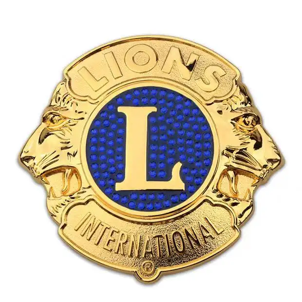 Wholesale Custom Iron Zinc Alloy Metal Enamel Lion Club Lapel Pin With Logo