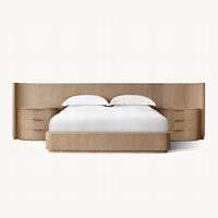 Lit King Size en Bois de Luxe Byron avec Tête de Lit Surdimensionnée, Lit à Baldaquin Étendu et Mobilier de Chambre Style Mansion RH