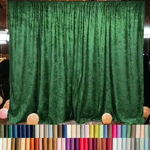 kkmark green black pink 10' x 10' Wedding Party Home Panne Curtains Velvet Event pipe and drape Backdrop Drapes with Rod Pockets
