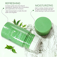 Masque Purifiant Visage à l'Aubergine et au Thé Vert en Stick – Soin de la Peau, Produits de Beauté, Masque à l'Argile Solide, Marque Blanche