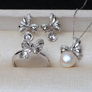 Collar con Colgante de Plata S925 para Mujer, Juego de Perlas de Cabello Fetal de 7-9 mm, Soportes Vacíos, Accesorios de Joyería de Moda - Product Image 2