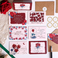 Cartes de vœux vintage style peinture à l'huile, dessinées à la main, carte pour la Fête des Enseignants, carte postale vierge DIY pour messages de remerciement et vœux de fêtes