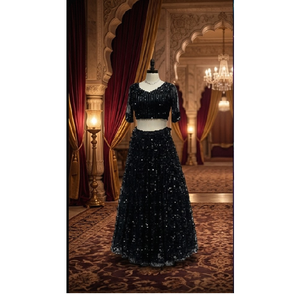 Conjunto de Lehenga Adornado para Mujer, Traje Étnico para Bodas y Fiestas con Dupatta, Estilo Tradicional Elegante de Diseñador - Product Image 1