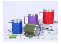 Tasse Laser Double paroi en acier inoxydable personnalisé minimaliste en acier inoxydable LOGO gratuit 12 Oz et 14 Oz tasses à café blanches avec couvercle