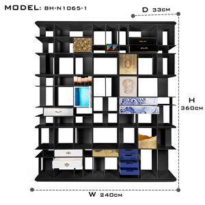 Vetrina Espositiva Personalizzabile con Cassetti Bifacciali, Armadio Contenitore a Parete o Divisorio <span class=keywords><strong>per</strong></span> Soggiorno di Villa - Product Image 5