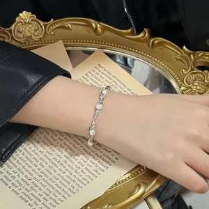 Yüksek kalite gümüş dalga tatlısu inci bilezik yeni tasarım doğal kızın hediye takı yüksek inci bileklik - Product Image 3