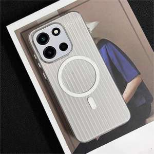 Funda para teléfono OnePlus Turbo6, con rejilla corrugada, magnética, transparente, ultrafina, de cobertura total y anticaídas. - Product Image 2