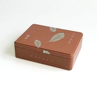 Boîtes en métal rectangulaires personnalisées avec logo imprimé, de qualité alimentaire, pour emballages cadeaux de biscuits, gâteaux de lune