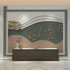 8D-Dreidimensionales Wandtuch Fernsehhintergrund Wand Wohnzimmer Schlafzimmer Tapete Relief abstrakt Zweig Flusslinie Wandbild - Product Image 3
