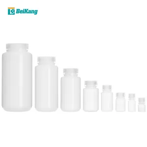 Bán buôn HDPE nhựa miệng rộng 125ml trắng phòng thí nghiệm chai mẫu thuốc thử chai