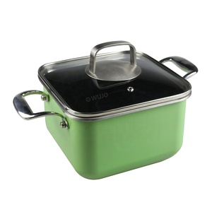 Casserole en <span class=keywords><strong>acier</strong></span> inoxydable 430 16cm marmite à lait en émail en <span class=keywords><strong>acier</strong></span> inoxydable avec couvercle en verre - Product Image 4