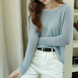 Suéter de punto de gama alta de lana de Cachemira estilo dinero <span class=keywords><strong>viejo</strong></span> <span class=keywords><strong>suave</strong></span> cuello redondo Otoño Invierno suéter de manga larga <span class=keywords><strong>suave</strong></span> y cálido - Product Image 1