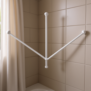 Barre de douche double face 80-80 cm pour installation en angle en L - Product Image 3