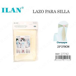 Fascia per Sedia ILAN Champagne 23x270cm Decorazione per Matrimoni - Product Image 1
