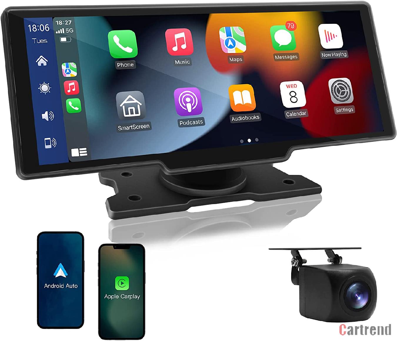 Cartrend 10.26 Inch Dash Cam 8 Core WiFi 5.1 Car DVR ADAS GPS 24h Parking Monitor Rearview Mirror Camera