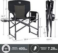 Chaise de camping surdimensionnée en aluminium, légère et portable, avec table latérale et poche latérale amovible pour le camping en plein air
