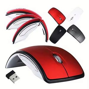 เมาส์ไร้สายแบบพับได้ 2.4g เมาส์คอมพิวเตอร์ออปติคอล USB พื้นผิวด้านเมาส์ตามหลักสรีรศาสตร์แบบพับได้อุปกรณ์เสริมแล็ปท็อป - Product Image 1