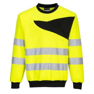 PORTWEST - PW277YBRXXXL PW2 High visibility yellow/<b>black</b> <b>crew</b> <b>neck</b> <b>sweatshirt</b> - EAN 5036108356478 HI-VIS WORKWEAR - Product Image 1