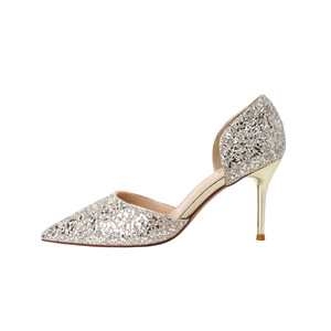6691-6 Escarpins de mariée solides à bout pointu, talon aiguille, strass, chaussures de mariage, super hauts (8 cm ou plus), doublure en satin - Product Image 5