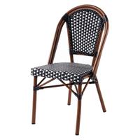 Bambou à la recherche de bistro chaise de salle à manger extérieure café jardin utilisation pour balcon style français en aluminium empilable osier rotin ensemble