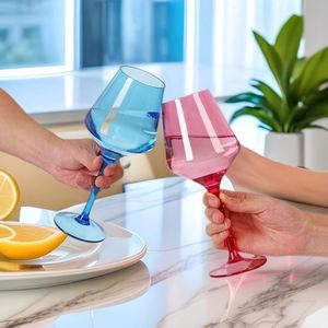 Copas de Vino de Plástico Acrílico Tritan, Irrompibles, Reutilizables, de Color Mate, Libres de BPA, Estilo Europeo, Tipo Cristal - Product Image 3