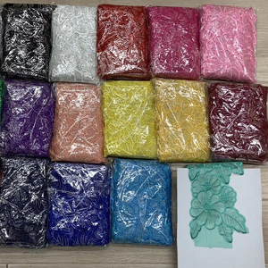 Accessori per Abbigliamento, Bordature Ricamate, Vari Design, Pizzo Chimico, Pizzo con Strass, Ricami per Vestiti, Tessuto Ricamato in Tulle - Product Image 5