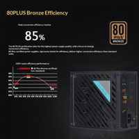 Zumax 850W Silent Dual CPU Gaming Power Supply untuk Komputer Desktop ATX-850W Bersertifikasi 80 PLUS Bronze Warna Hitam Tersedia
