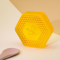 Jabón de Miel Hidratante, Suavizante y de Limpieza Profunda, Natural para Rostro y Cuerpo, para Todo Tipo de Piel, Seca y Sensible, 100g, Jabón Transparente Hecho a Mano con Miel